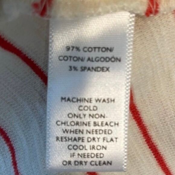 Lou & Grey Striped Racerback Mini Dress Cream Red Knit Sleeveless L - Picture 6 of 7